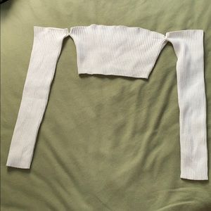 White Off the Shoulder Crop Top